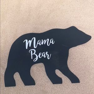 Black wood “mama bear” decor